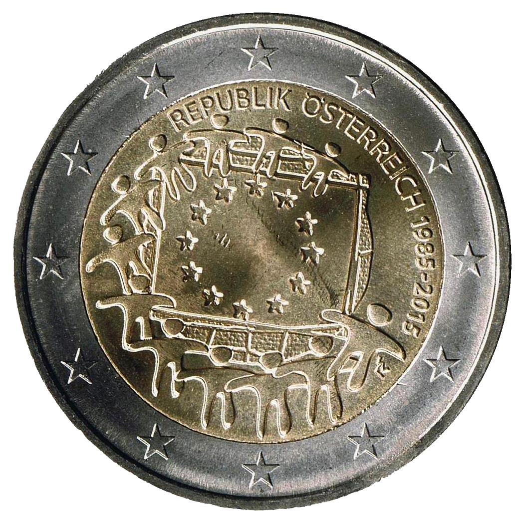 2 euros conmemorativa XXX Aniversario de la Bandera Europea